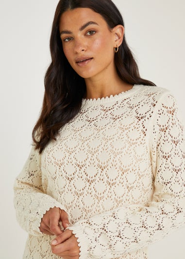 Papaya Petite Ecru Lace Pointelle Jumper