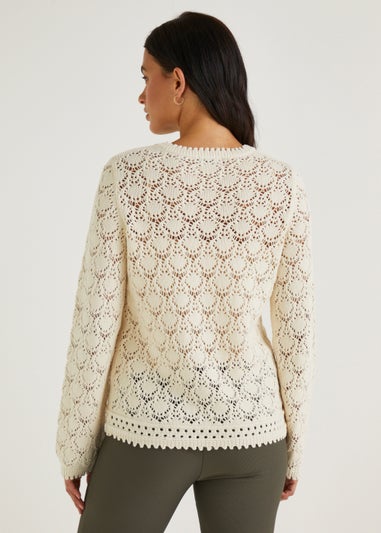 Papaya Petite Ecru Lace Pointelle Jumper