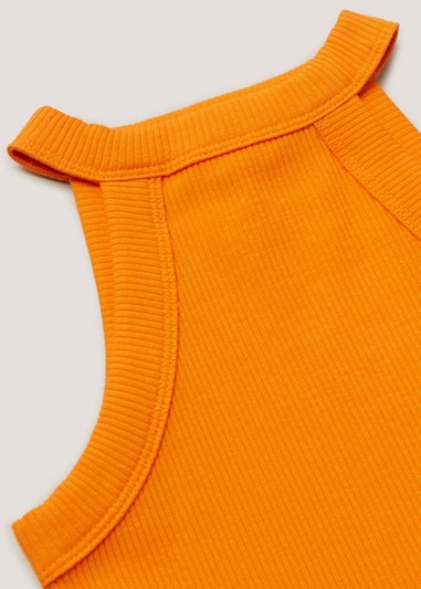 Girls Candy Couture Orange Ribbed Dress (9-16yrs)