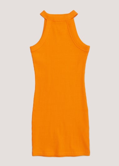 Girls Candy Couture Orange Ribbed Dress (9-16yrs)