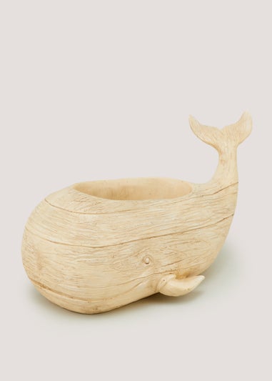 Wood Effect Whale Planter (45cm x 22cm x 22.5cm)