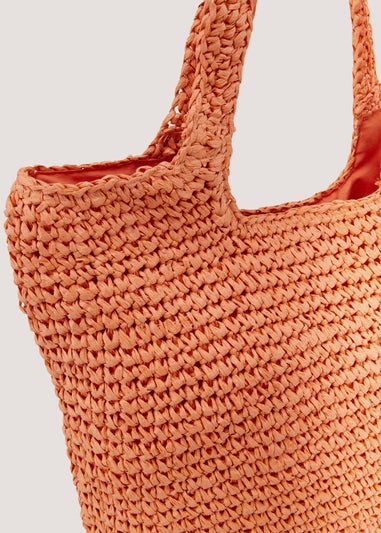 Coral Straw Bag