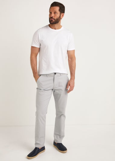 Ivory Straight Fit Stretch Chinos
