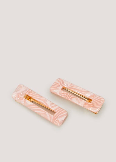 2 Pack Orange Resin Hair Clips