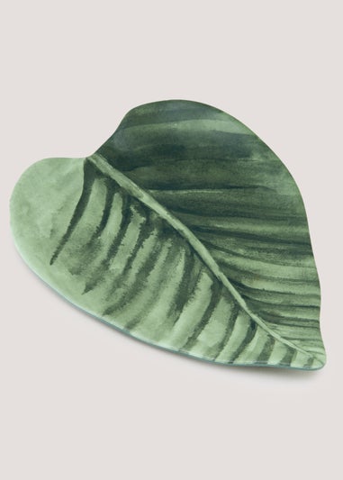 Green Leaf Melamine Outdoor Platter (49cm x 36cm x 3cm)