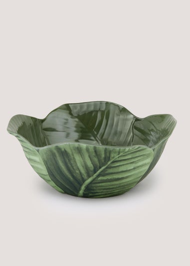 Green Leaf Melamine Outdoor Serving Bowl (33cm x 33cm x 13cm)