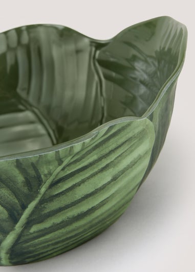 Green Leaf Melamine Outdoor Serving Bowl (33cm x 33cm x 13cm)