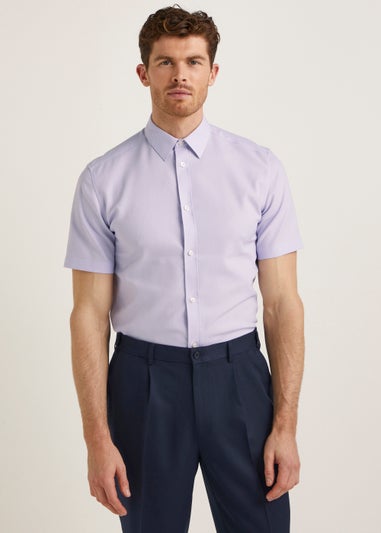 Taylor & Wright Lilac Textured Regular Fit Shirt