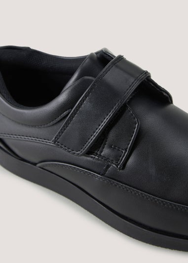Soleflex Black Riptape Formal Shoes - Matalan