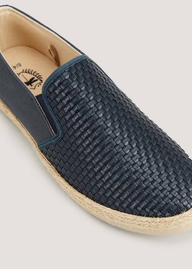 Navy Woven Espadrilles