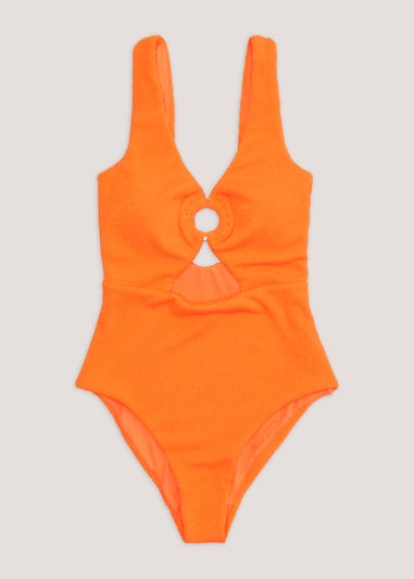 Be Beau Orange Cut Out Swimsuit