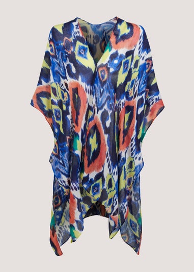 Multicoloured Ikat Kimono