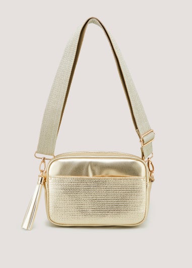 gold camera bag