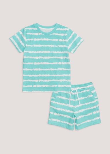 Boys Aqua Tie Dye T-Shirt & Shorts Set (9mths-6yrs)