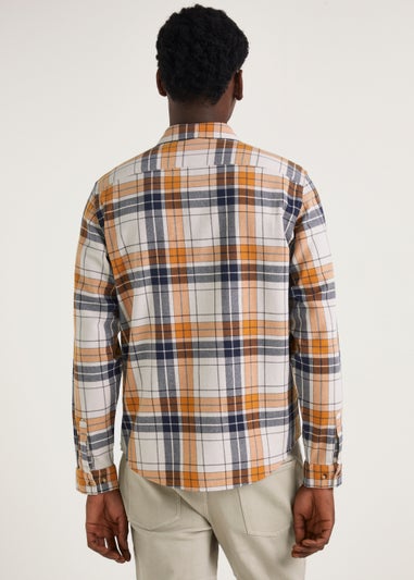 Orange Check Plaid Shirt