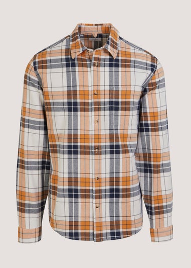 Orange Check Plaid Shirt