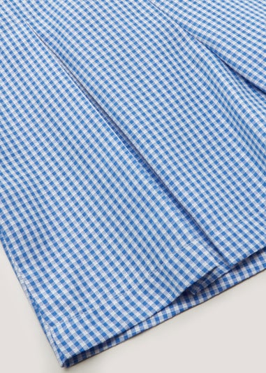 Girls Blue Gingham Culotte School Shorts (4-13yrs)