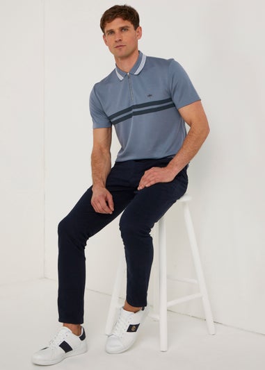 Blue Stripe Modal Polo Shirt