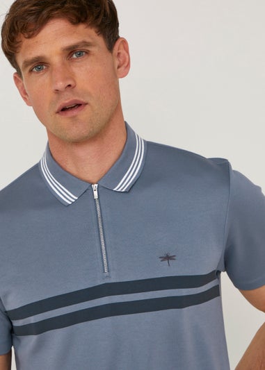 Blue Stripe Modal Polo Shirt