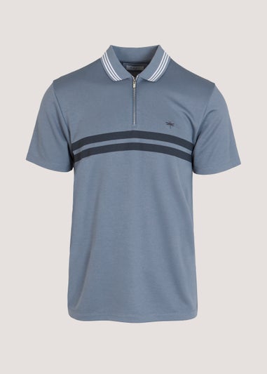 Blue Stripe Modal Polo Shirt