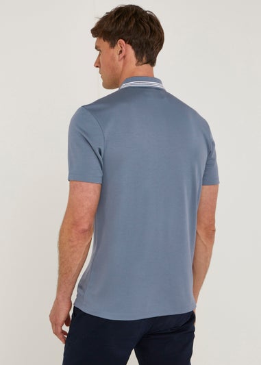 Blue Stripe Modal Polo Shirt