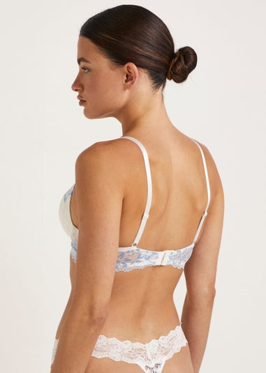 3 Pack Blue & White Plunge Bras