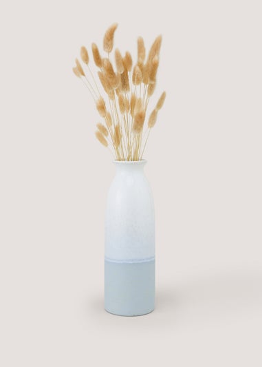 Blue Ribbed Reactive Vase (12cm x 12cm x 17cm)