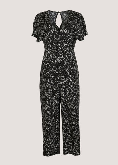 Papaya Petite Black Spot Crinkle Jersey Jumpsuit