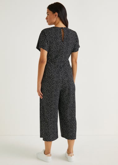 Papaya Petite Black Spot Crinkle Jersey Jumpsuit