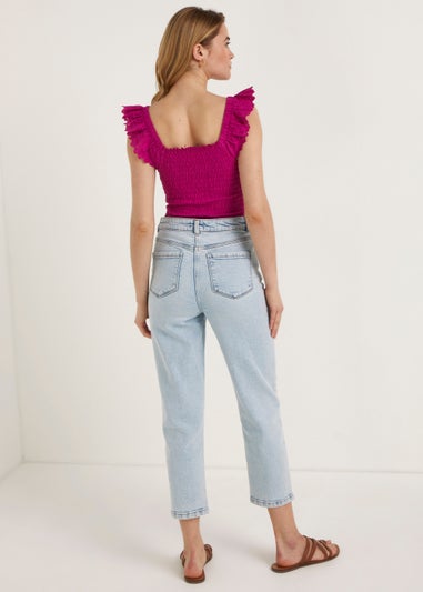 Ava Bleach Wash Mom Jeans