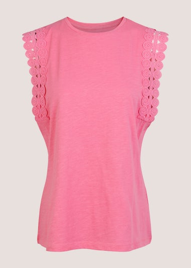 Pink Lace Vest Top - Matalan