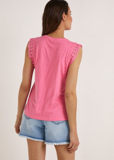 Pink Lace Vest Top