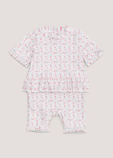 Baby Pink Floral Surf Suit (Newborn-23mths)