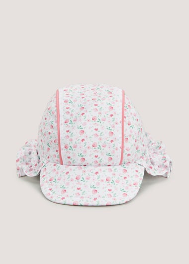 Baby Pink Floral Keppi Sun Hat (Newborn-23mths)