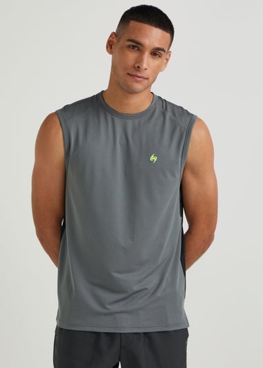 Souluxe Grey Mesh Sports Tank Top