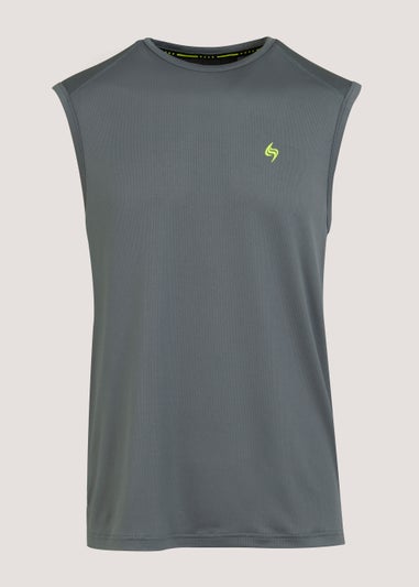 Souluxe Grey Mesh Sports Tank Top