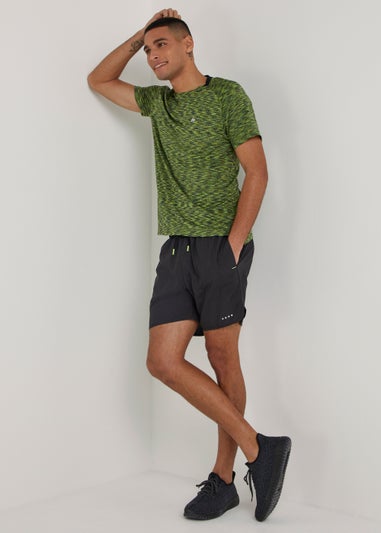 Souluxe Green & Yellow Space Dye Sports T-Shirt