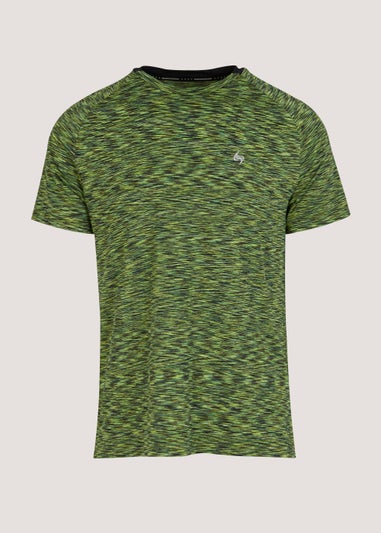 Souluxe Green & Yellow Space Dye Sports T-Shirt