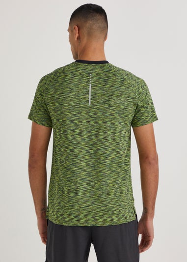 Souluxe Green & Yellow Space Dye Sports T-Shirt