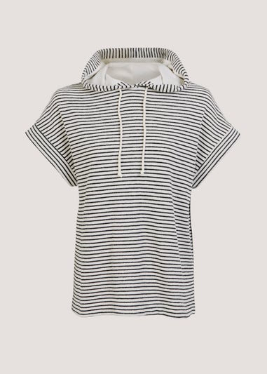 Navy Stripe Pull-On Sleeveless Co-Ord Hoodie