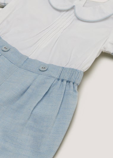 Baby Blue Smart Twill Romper (Newborn-18mths)