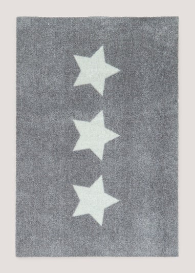 Grey Star Print Washable Muddle Mat (50cm x 75cm)