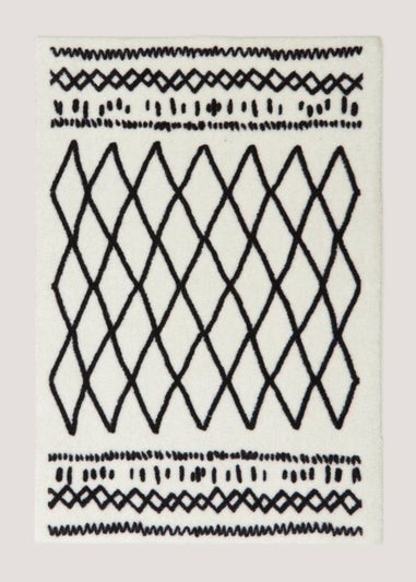 Monochrome Berber Washable Muddle Mat (50cm x 75cm)