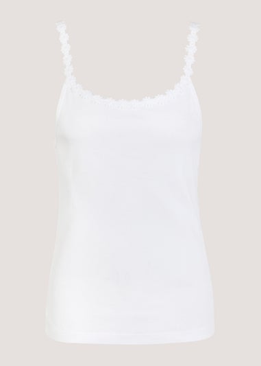 White Daisy Trim Cami Top