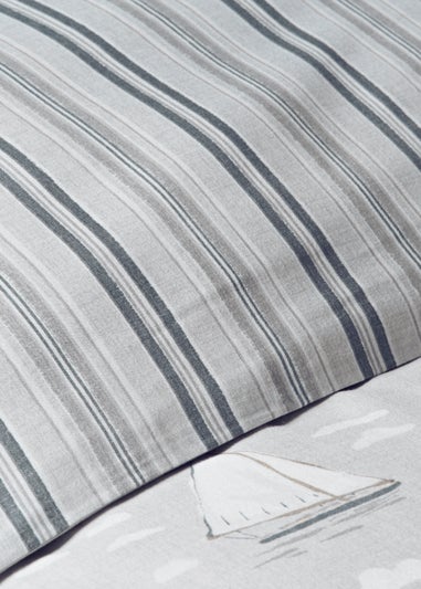 Grey Harbour Boats Reversible Duvet Cover