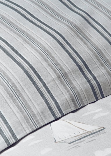 Grey Harbour Boats Reversible Duvet Cover