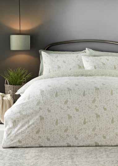 Green Spring Animals Reversible Duvet Cover