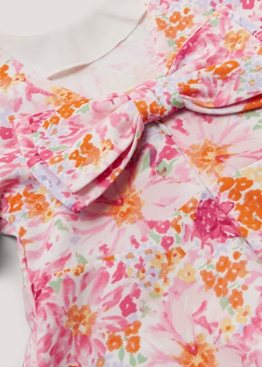 Girls Multicoloured Floral Scuba Dress (4-13yrs)