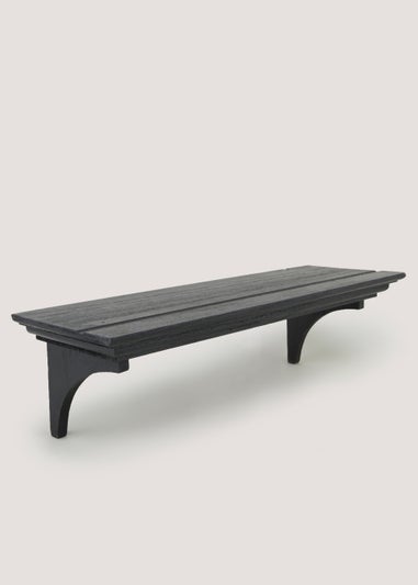 Black Single Wooden Shelf (61cm x 20cm x 17cm)