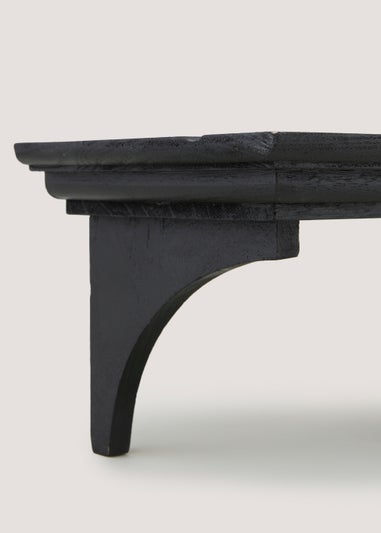 Black Single Wooden Shelf (61cm x 20cm x 17cm)